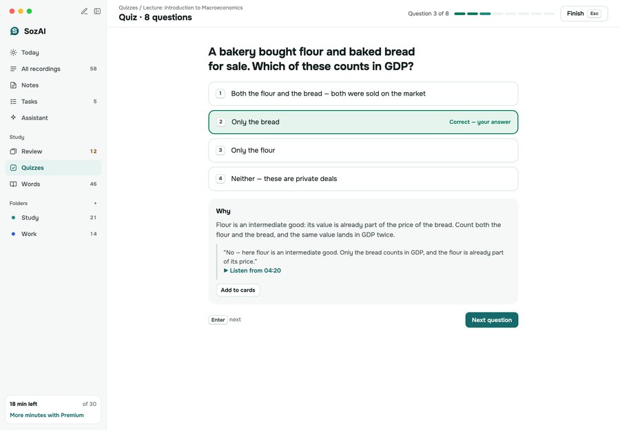 A quiz made from the lecture, with the explanation (Mac)