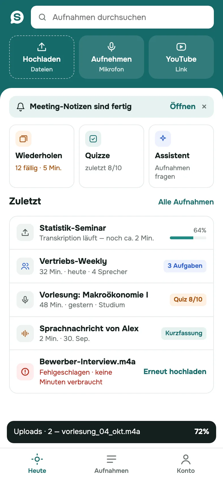 SozAI-App: der Startbildschirm auf einem Handy