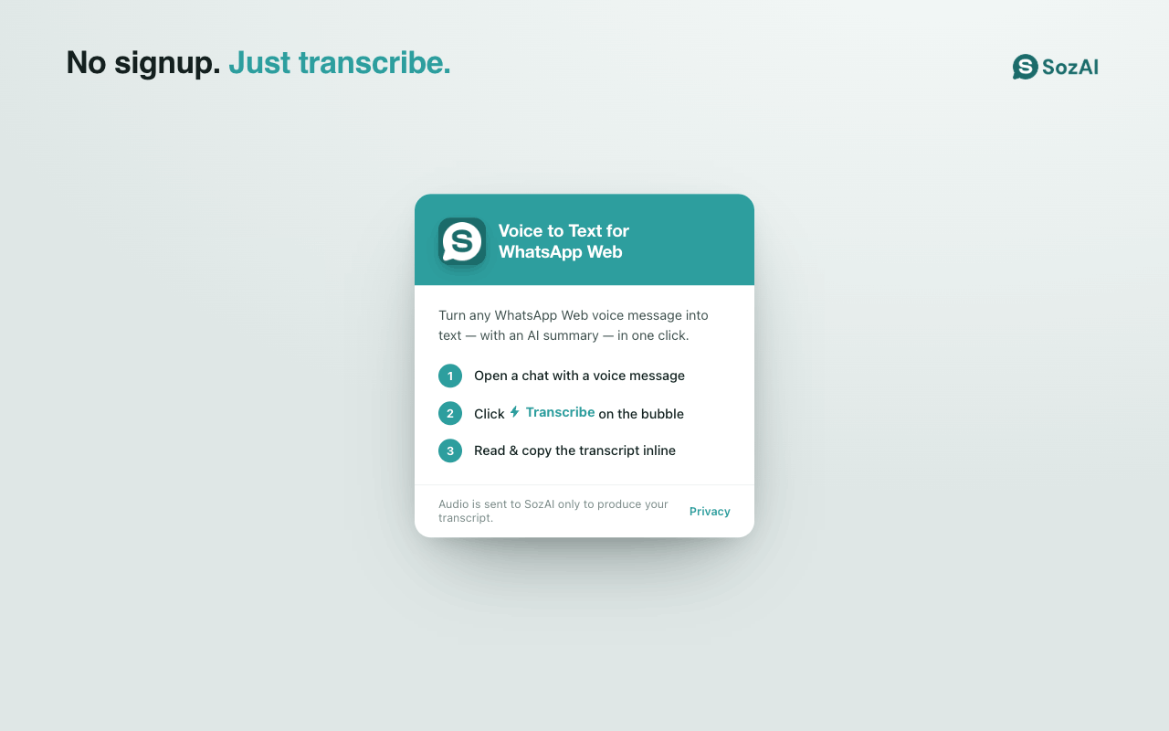 Three steps, no account