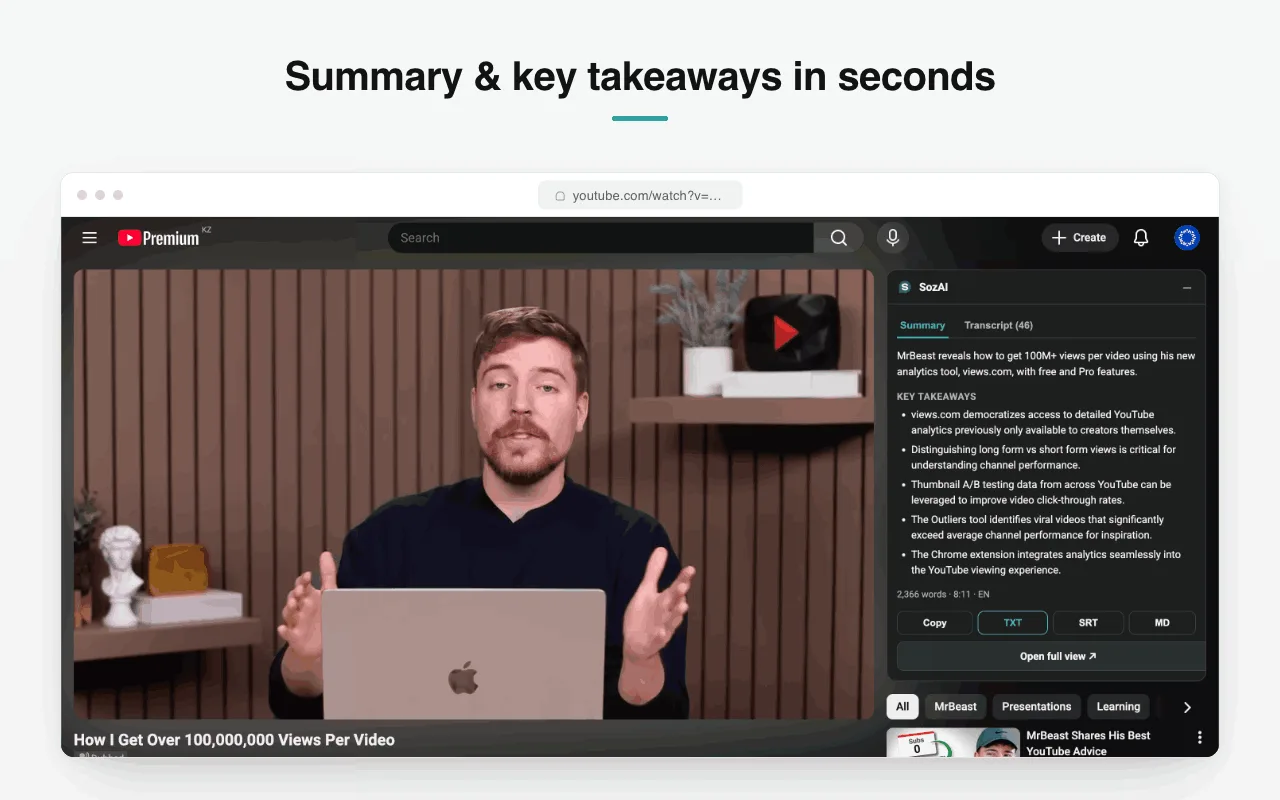 A summary and the key takeaways first