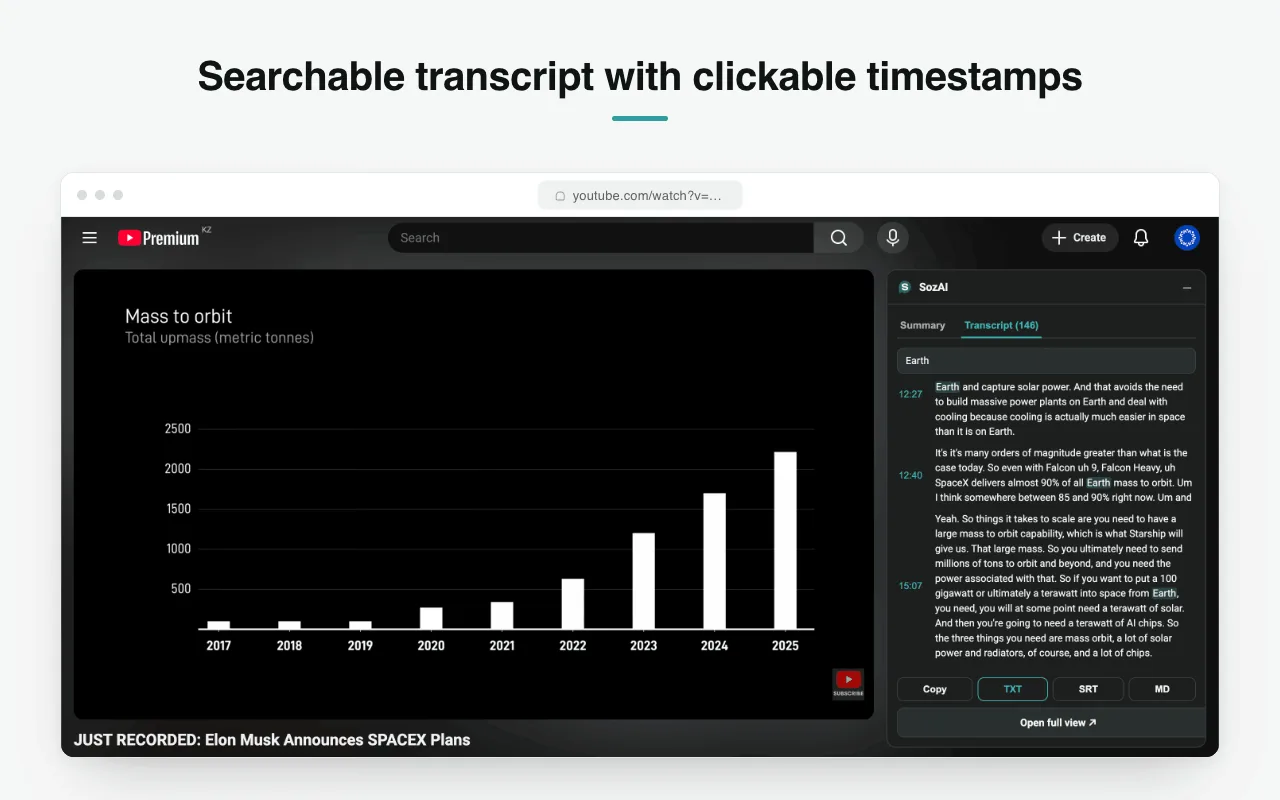 Search the transcript, jump to the moment