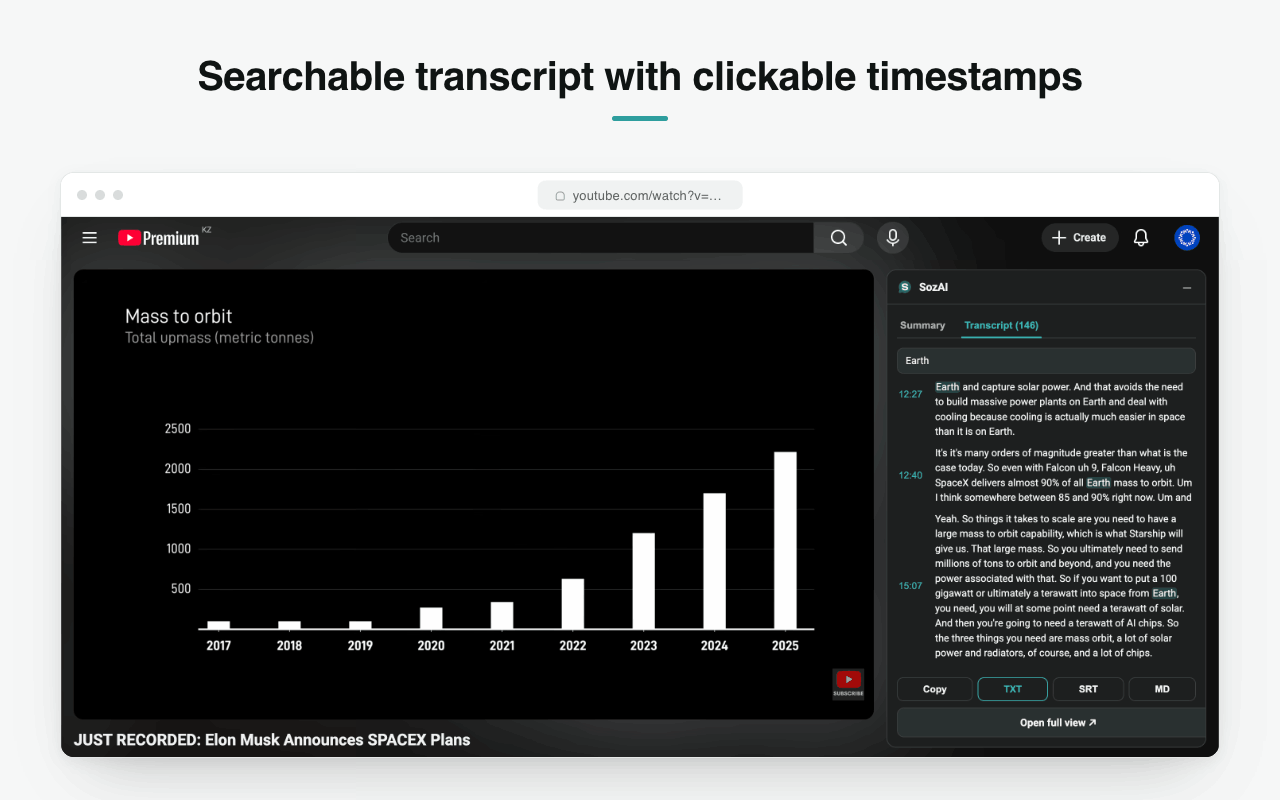 Search the transcript, jump to the moment
