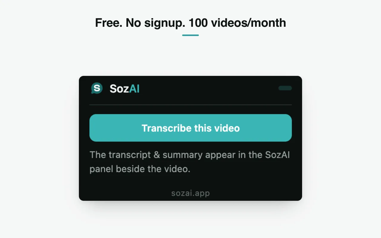 No account, no setup