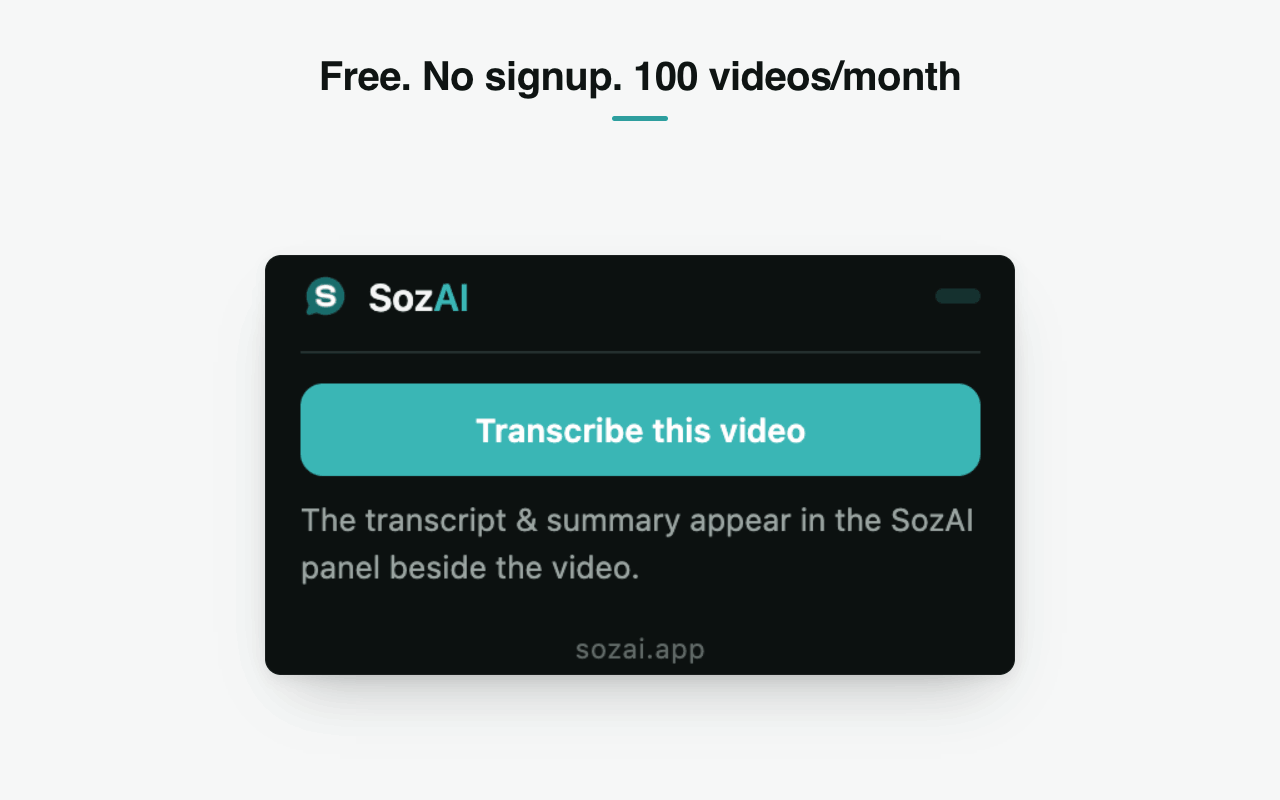 No account, no setup